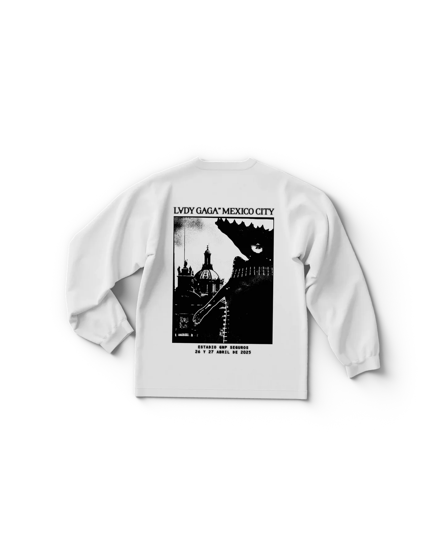 Lady Gaga White CDMX Longsleeve T-Shirt Official Merch