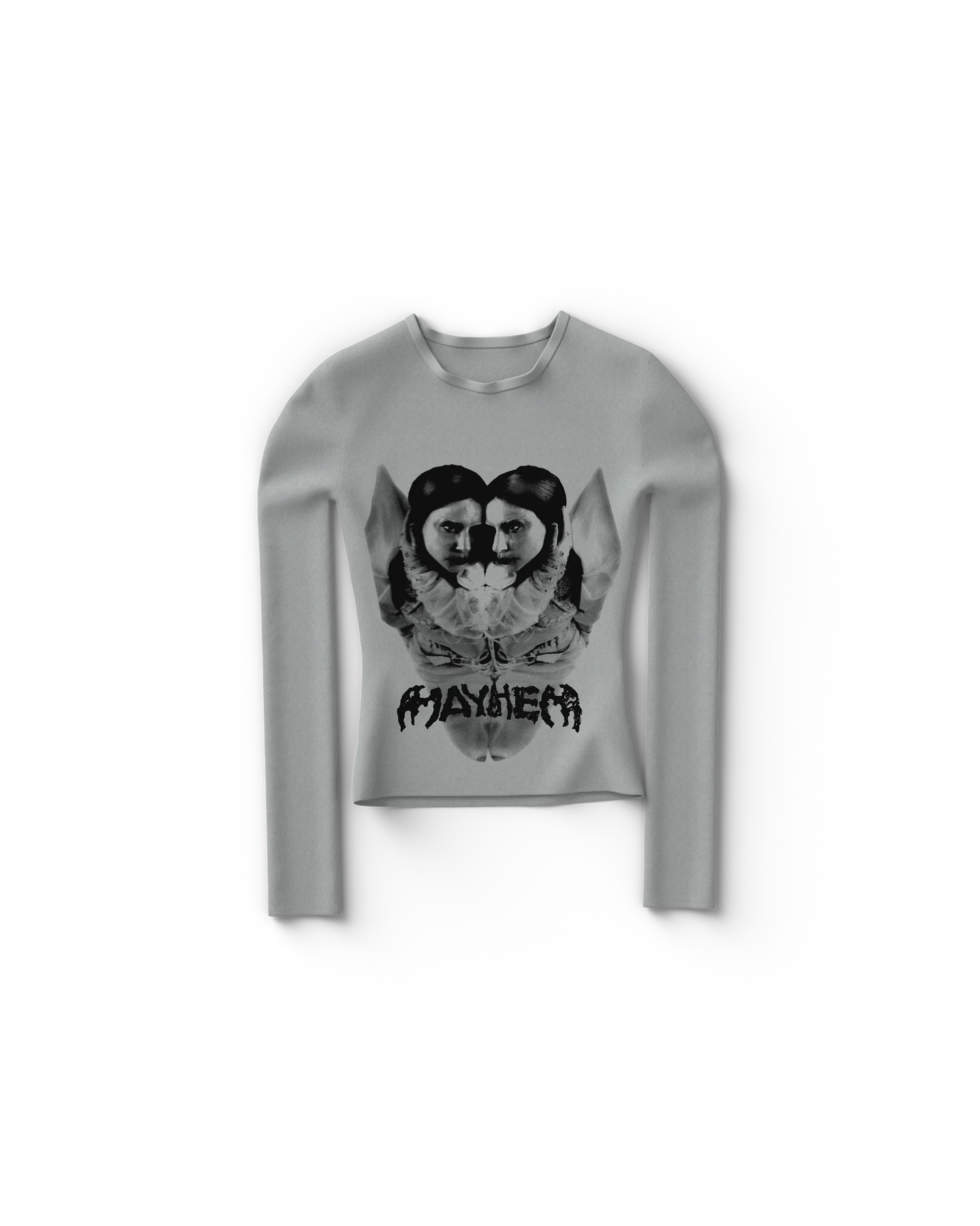 Lady Gaga Gray Reflection Fitted Longsleeve T-Shirt Official Merchandise