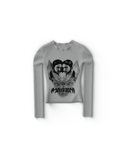 Lady Gaga Gray Reflection Fitted Longsleeve T-Shirt Official Merchandise