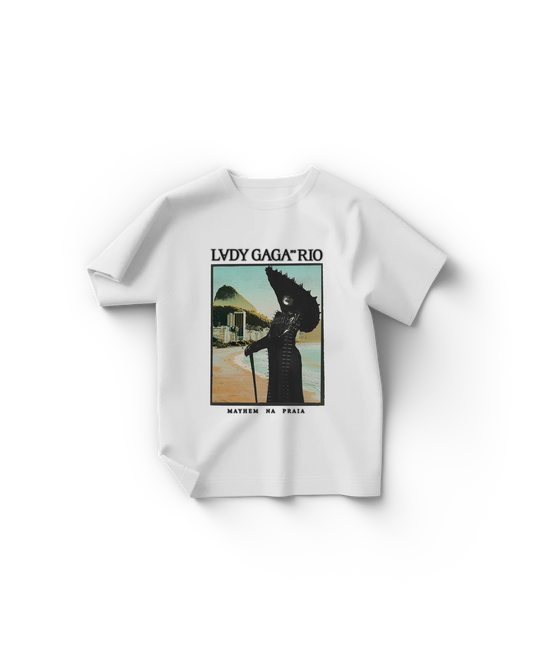 Lady Gaga White Rio Poster T-Shirt Official Store