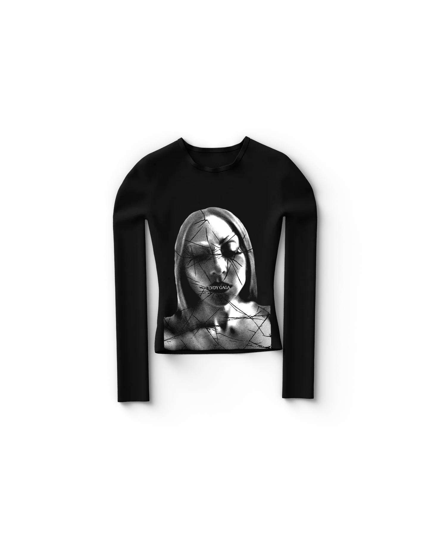 Lady Gaga Broken Glass Fitted Longsleeve T-Shirt Official Merchandise